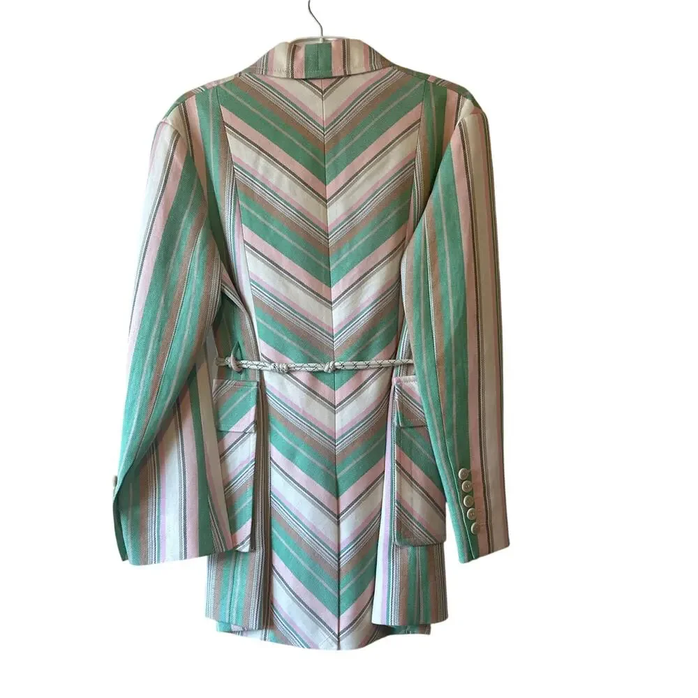 Zimmermann NWT‎ High Tide Stripe Belted Blazer Zimmermann 0 US 4